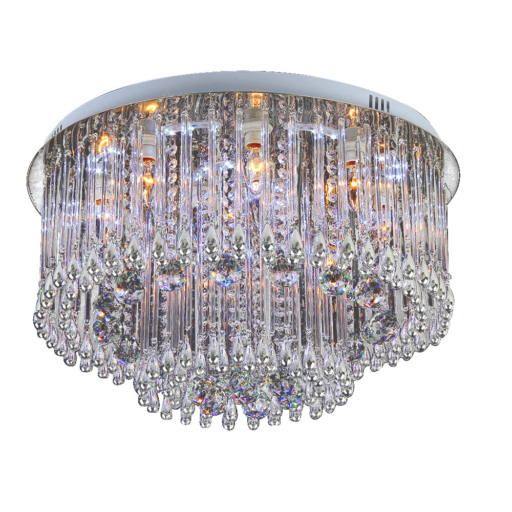 Crystal ceiling mounted lamp