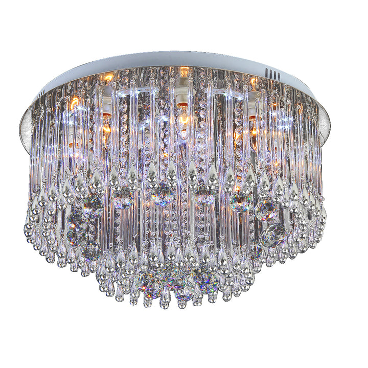 Crystal ceiling mounted lamp