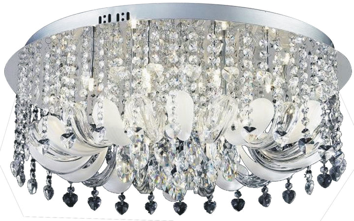 Crystal ceiling mounted lamp