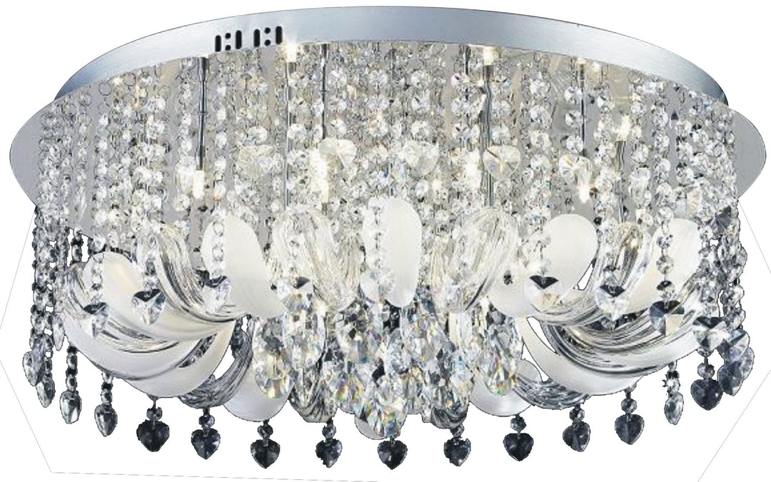 Crystal ceiling mounted lamp