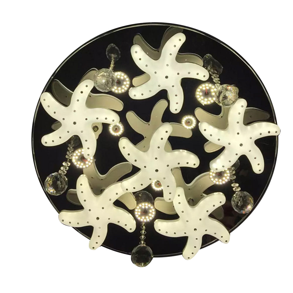 Crystal ceiling mounted lamp