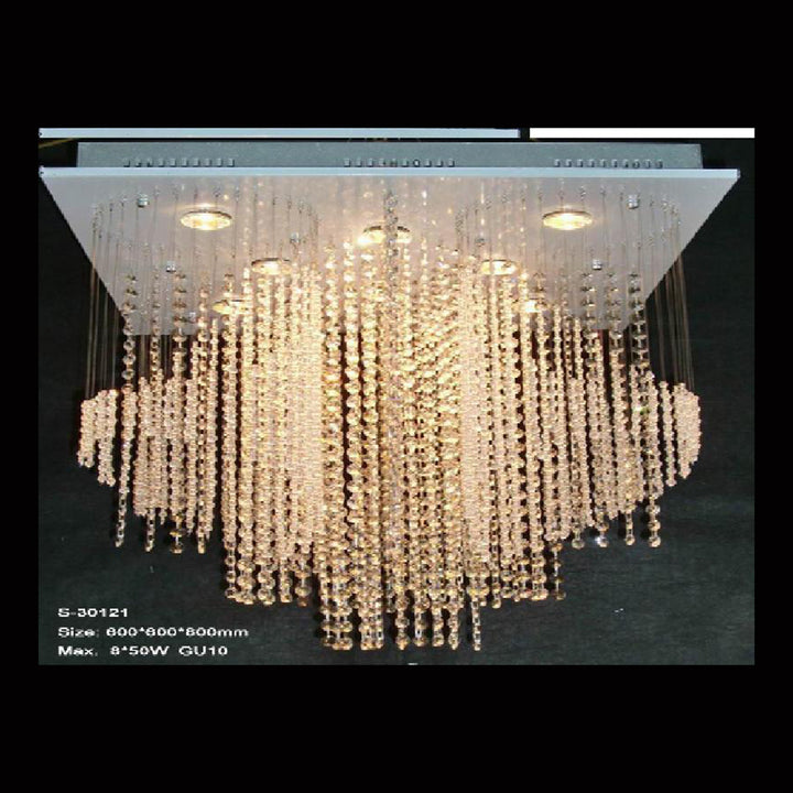 Crystal ceiling mounted lamp