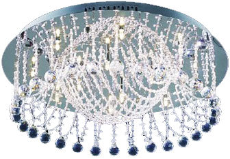 Crystal ceiling mounted lamp
