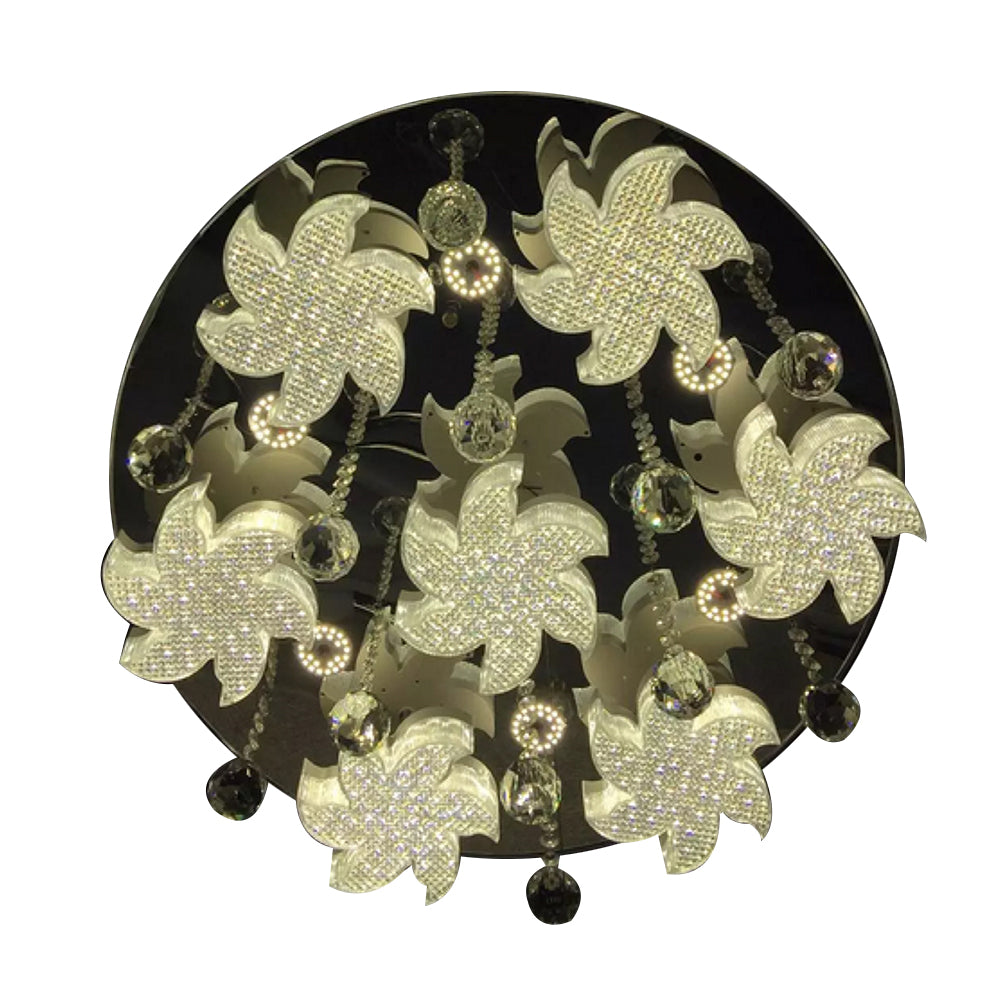 Crystal ceiling mounted lamp