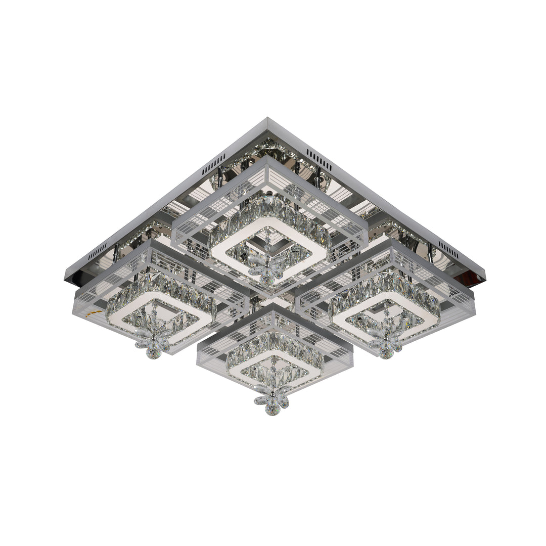 Crystal ceiling mounted lamp