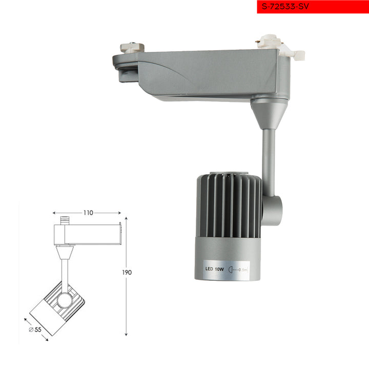 Single-phase track lighting 10W 5000K