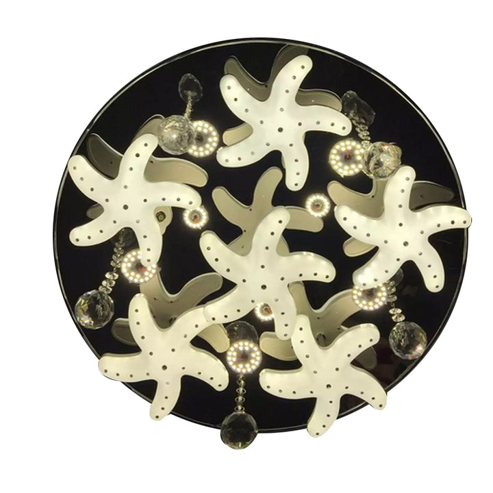 Crystal ceiling mounted lamp