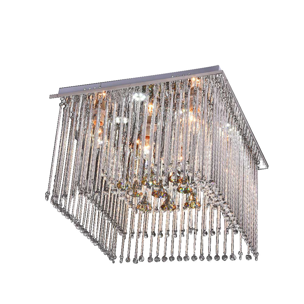 Crystal ceiling mounted lamp