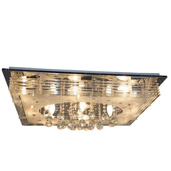 Crystal ceiling mounted lamp