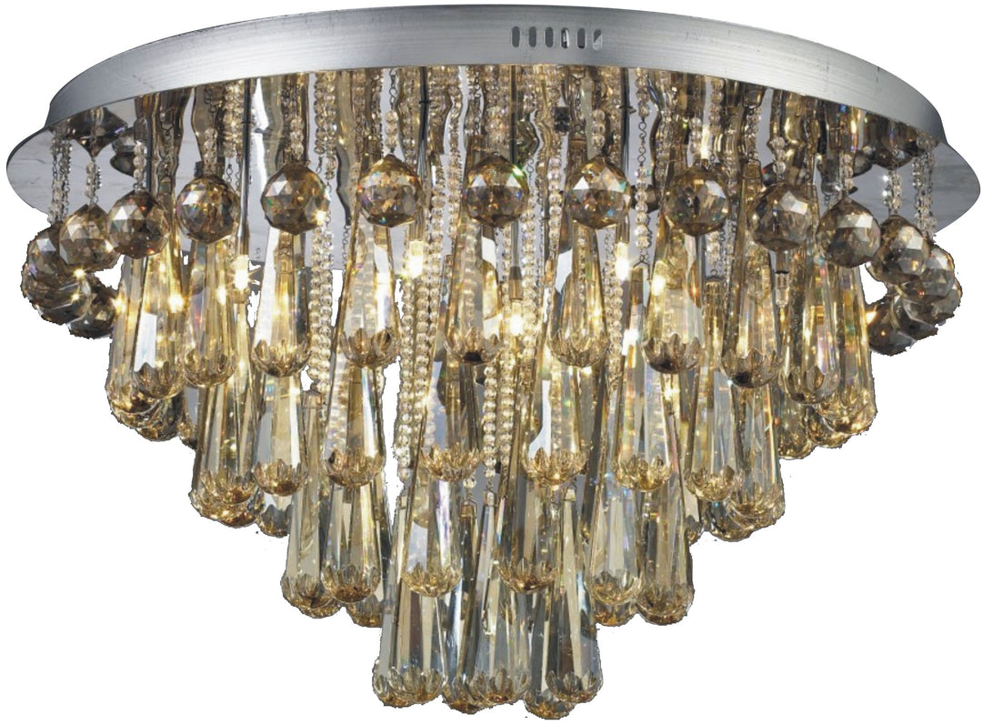 Crystal ceiling mounted lamp