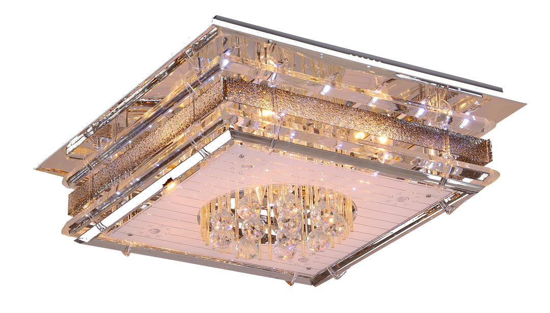 Crystal ceiling mounted lamp