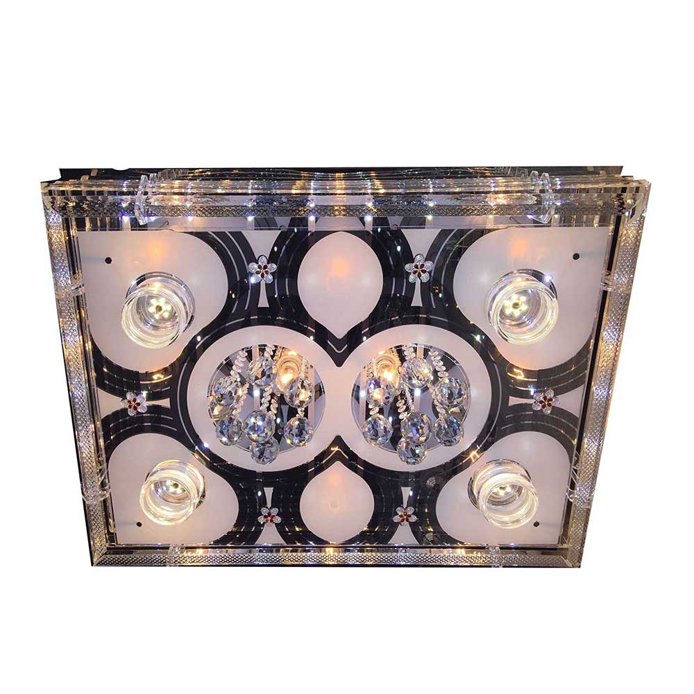 Crystal ceiling mounted lamp