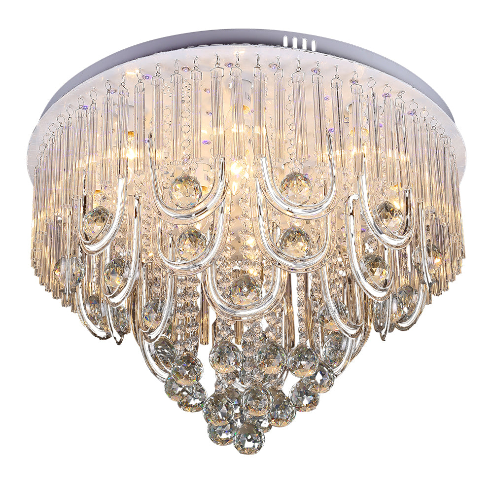 Crystal ceiling mounted lamp