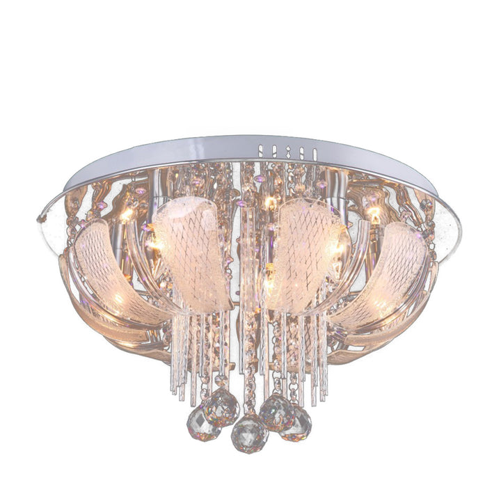 Crystal ceiling mounted lamp