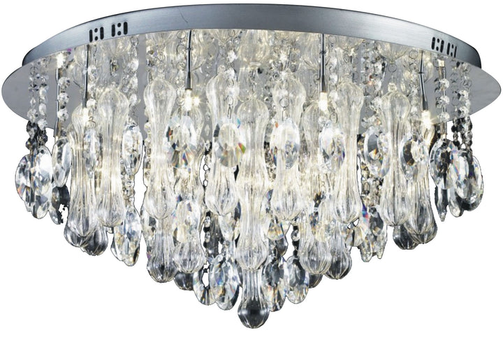 Crystal ceiling mounted lamp