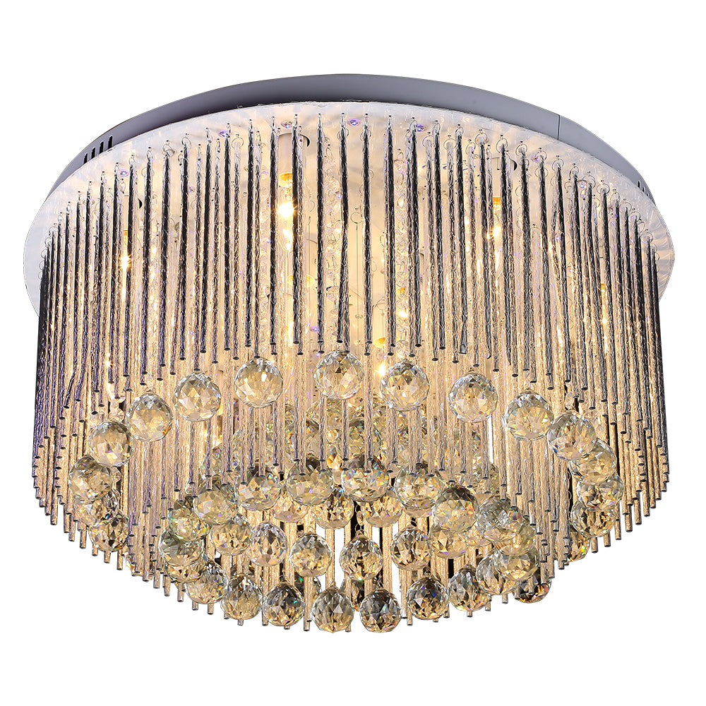Crystal ceiling mounted lamp