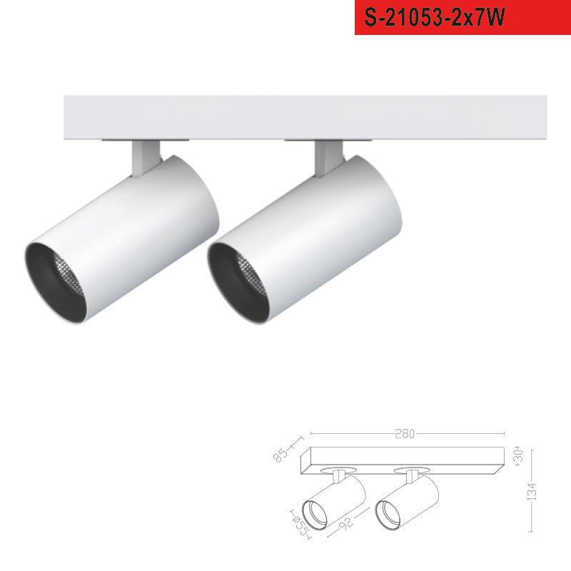 Spot lamp Ceiling-mounted spot 2X7W 3000K
