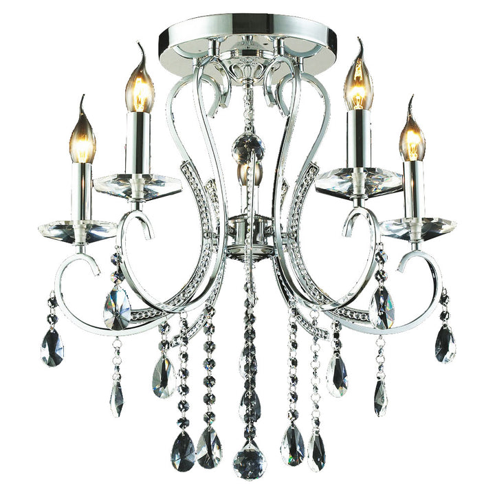 Crystal ceiling mounted lamp