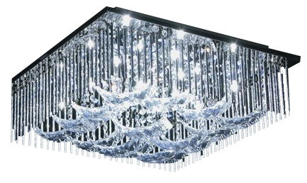 Crystal ceiling mounted lamp
