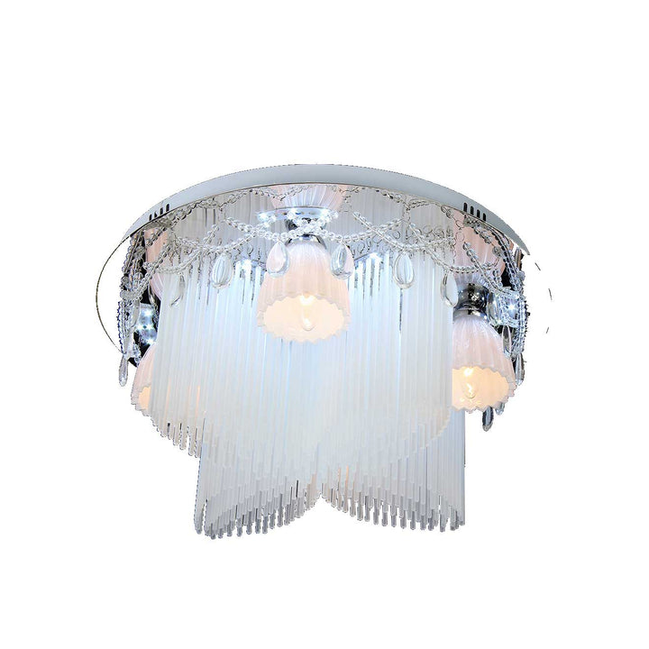 Crystal ceiling mounted lamp