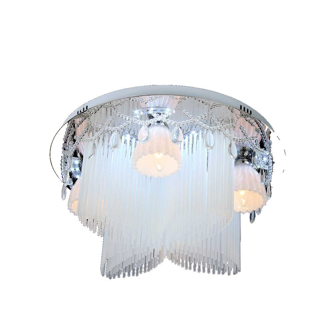 Crystal ceiling mounted lamp