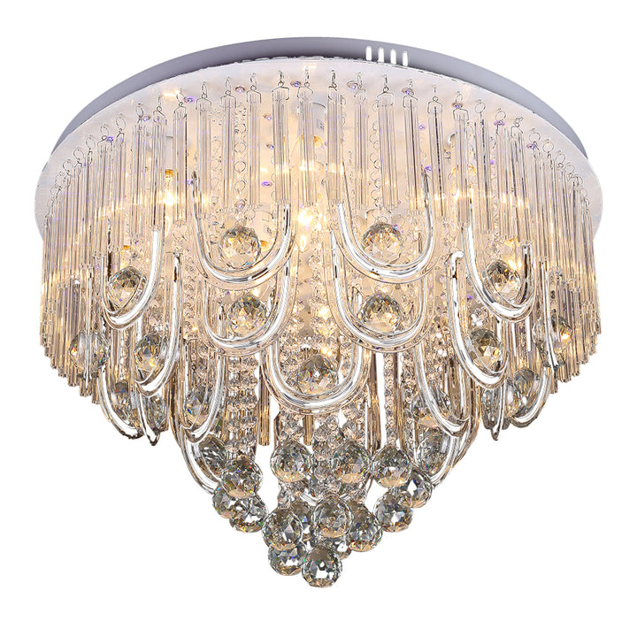 Crystal ceiling mounted lamp