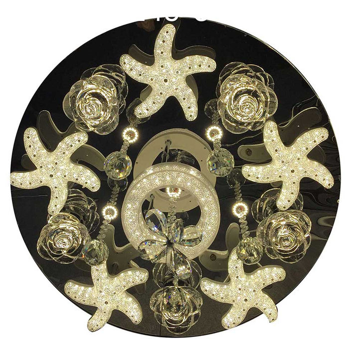Crystal ceiling mounted lamp