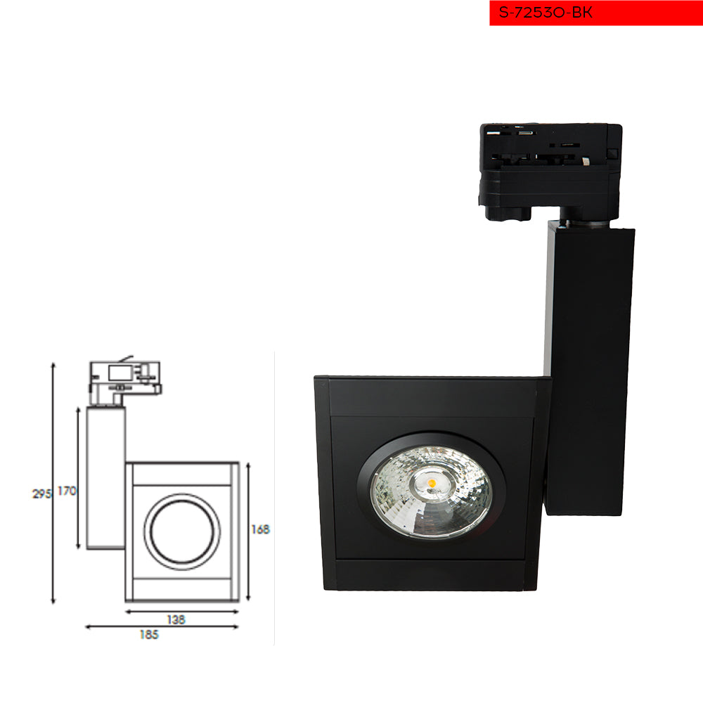 Lighting for a three-phase track 15W 3000K